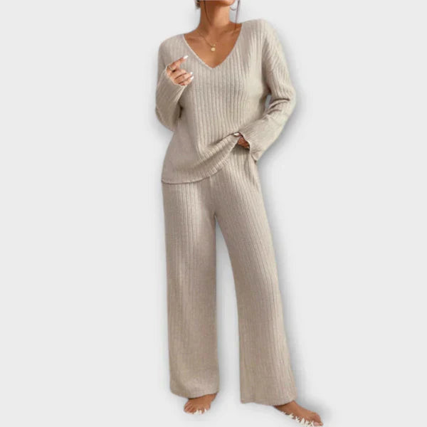 Geribbelde loungewear set