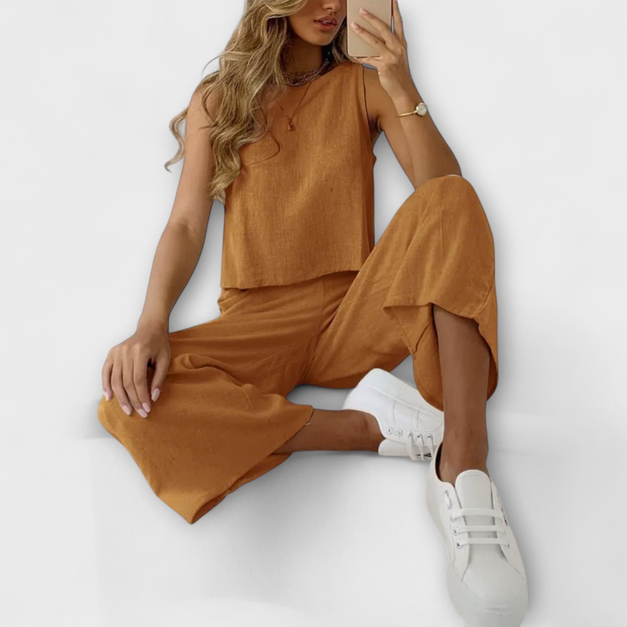 Linnen tweedelige set