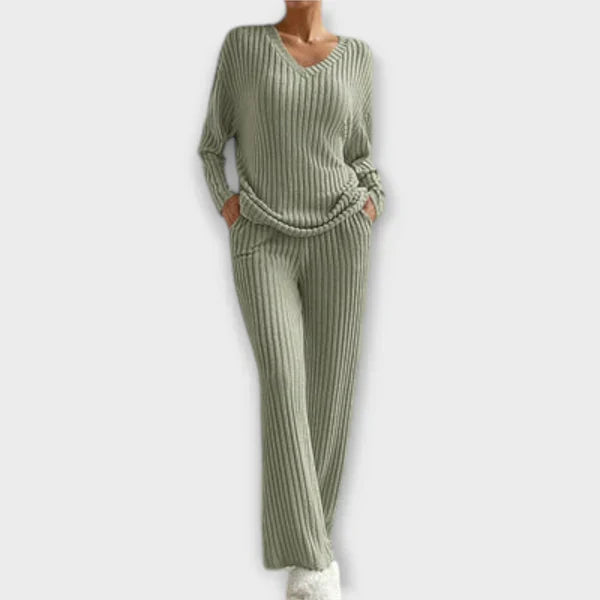 Geribbelde loungewear set
