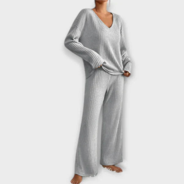 Geribbelde loungewear set