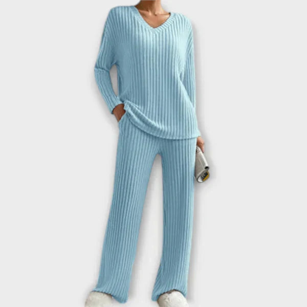 Geribbelde loungewear set