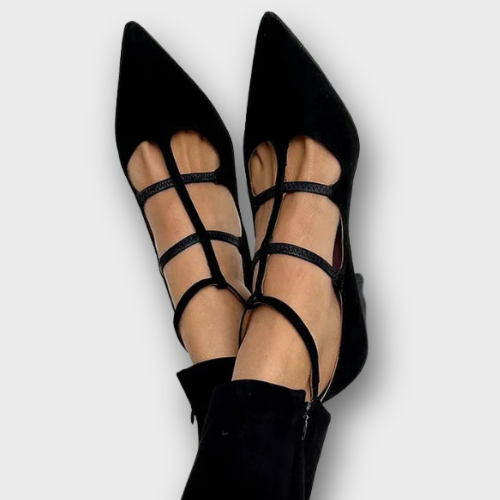 BENEDETTA | Elegante veterschoenen ballerina’s met puntige neus voor een verfijnde look