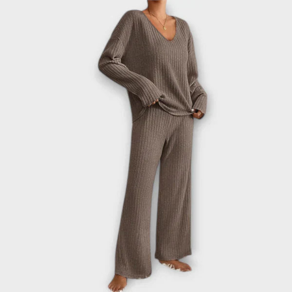 Geribbelde loungewear set