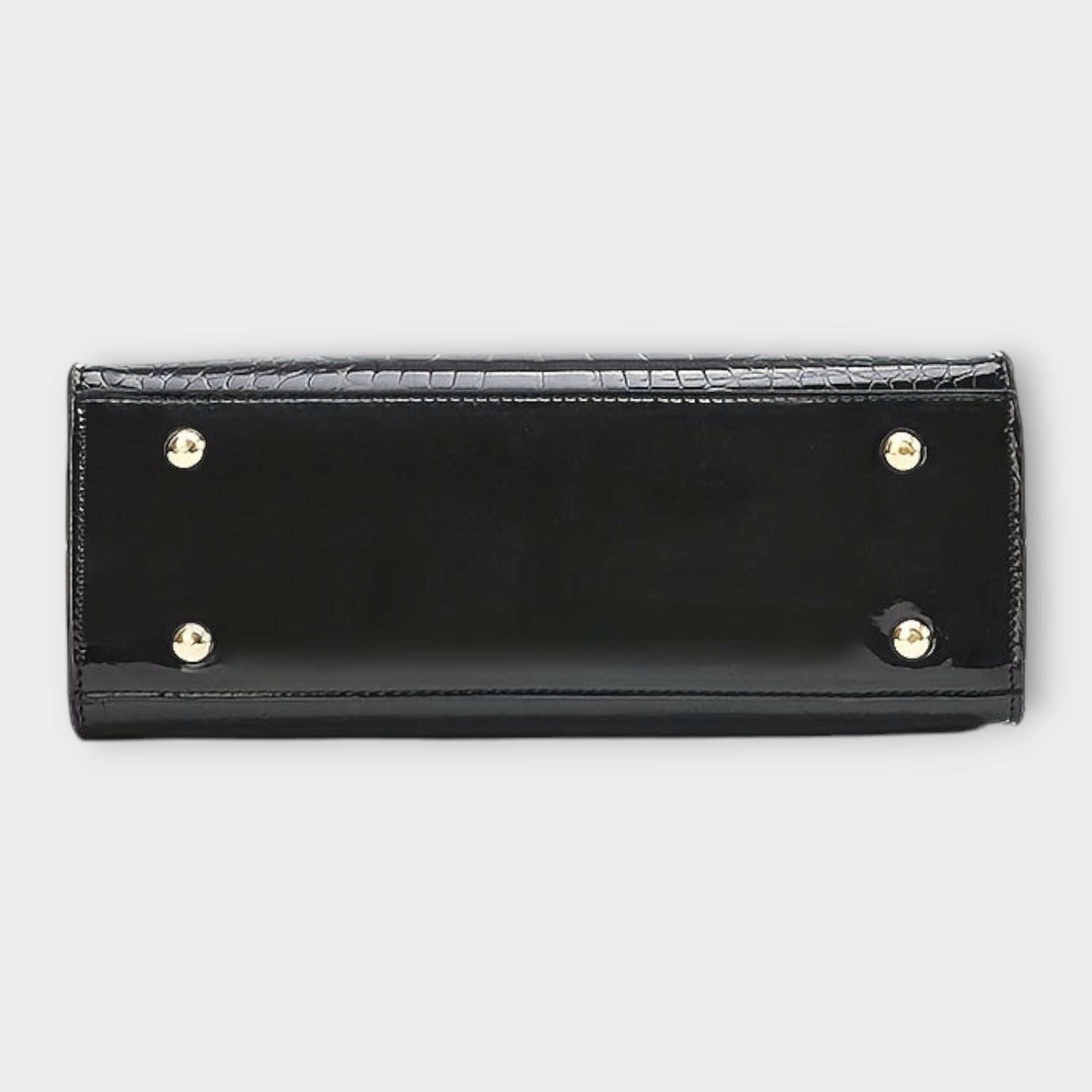 Alara – Glanzende handtas met crocopatroon