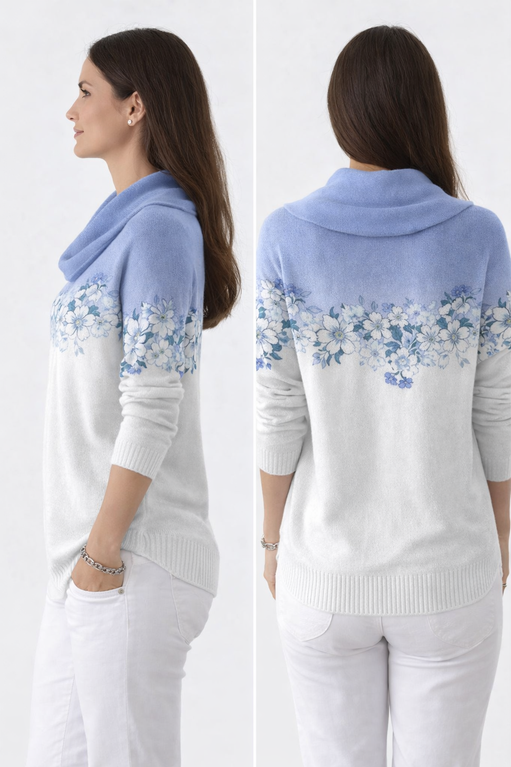 Alora | Bloemen trui met zachte halslijn