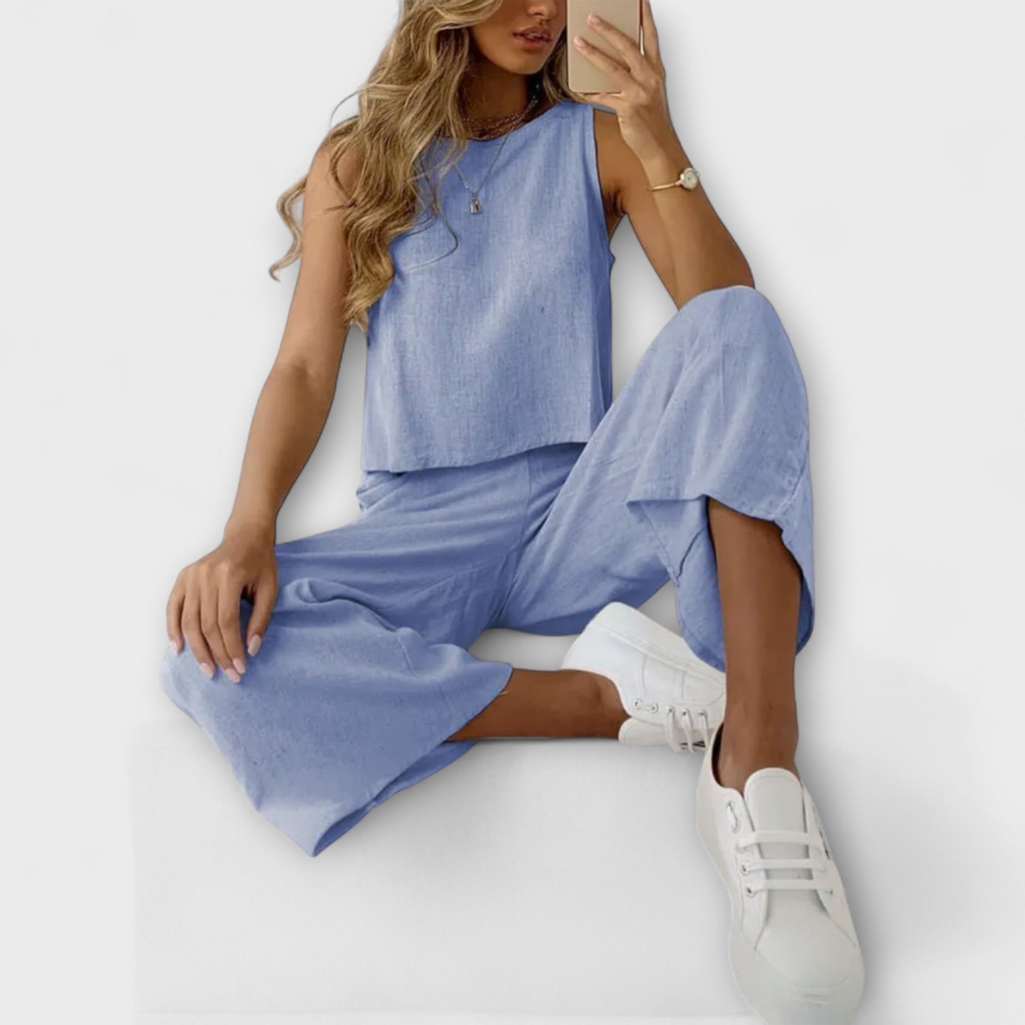 Linnen tweedelige set