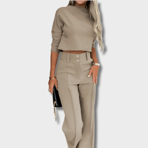 Cleo – Elegante crop top-set voor dames