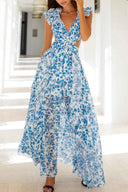 Viola – Maxi-jurk met ruches en bloemenprint