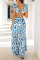 Viola – Maxi-jurk met ruches en bloemenprint