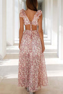 Viola – Maxi-jurk met ruches en bloemenprint