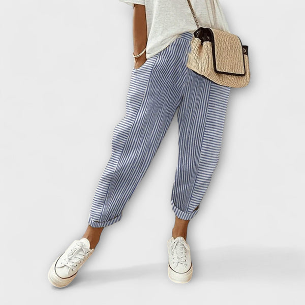 Saskia - Comfortabele gestreepte broek