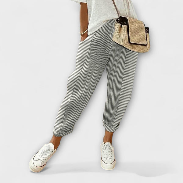 Saskia - Comfortabele gestreepte broek