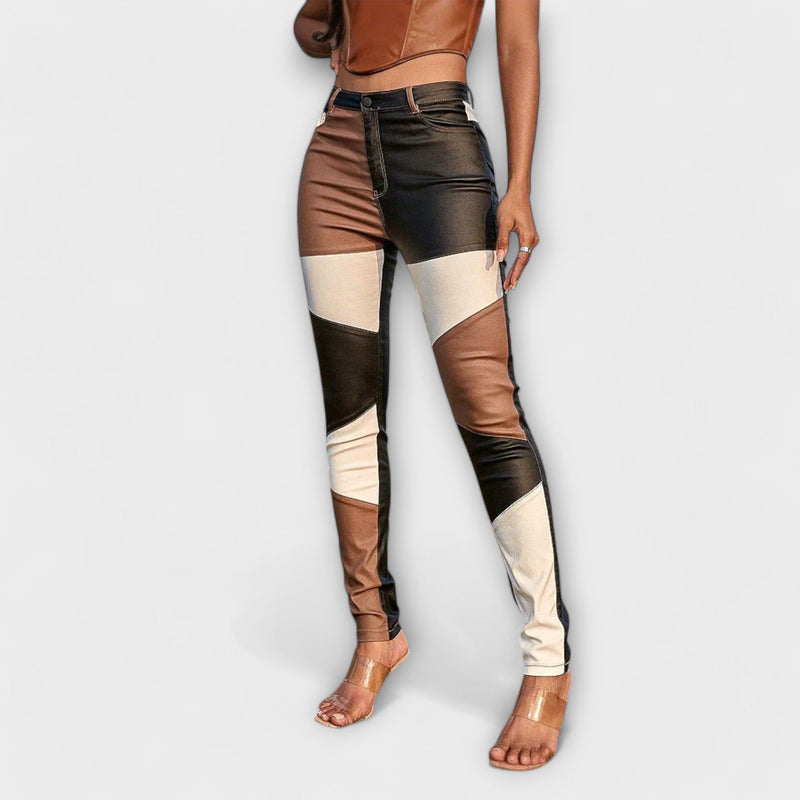Celeste -  Skinny broek met kleurblokpatroon