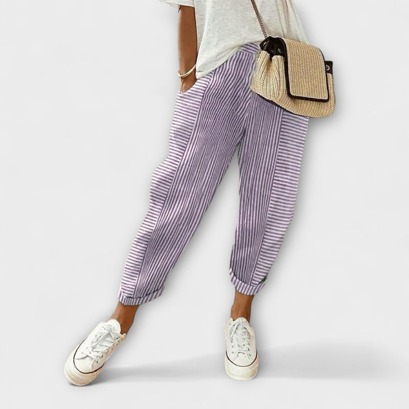 Saskia - Comfortabele gestreepte broek