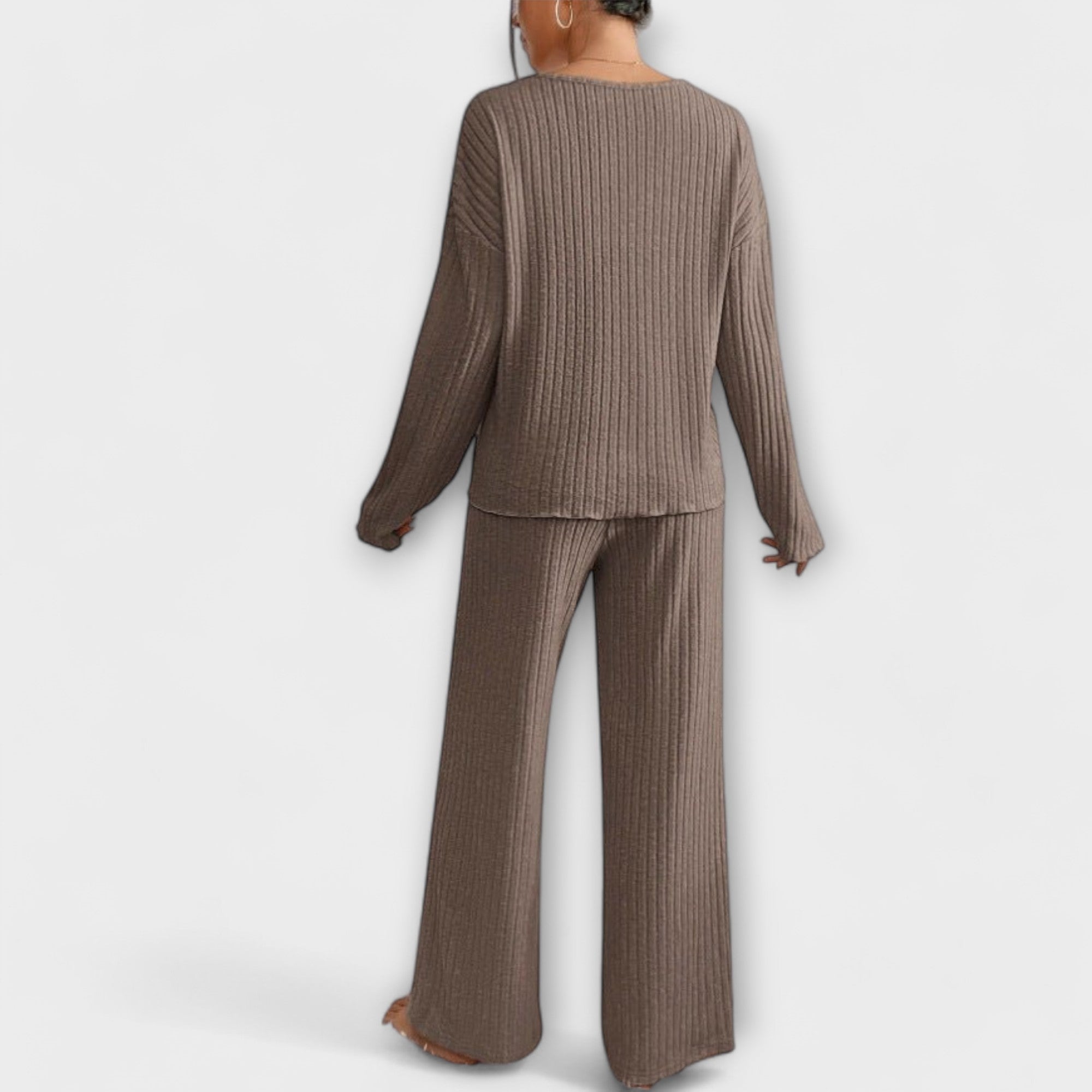Geribbelde loungewear set